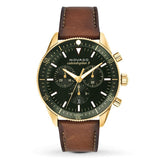 Movado Heritage Chronograph Green Dial Brown Leather Strap Watch For Men - 3650062 Buy Now By Movado
