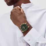 Movado Heritage Chronograph Green Dial Brown Leather Strap Watch For Men - 3650062 Buy Now By Movado