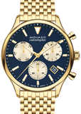 Movado Heritage Calendoplan Blue Dial Gold Steel Strap Watch for Men - 3650015 Buy Now By Movado