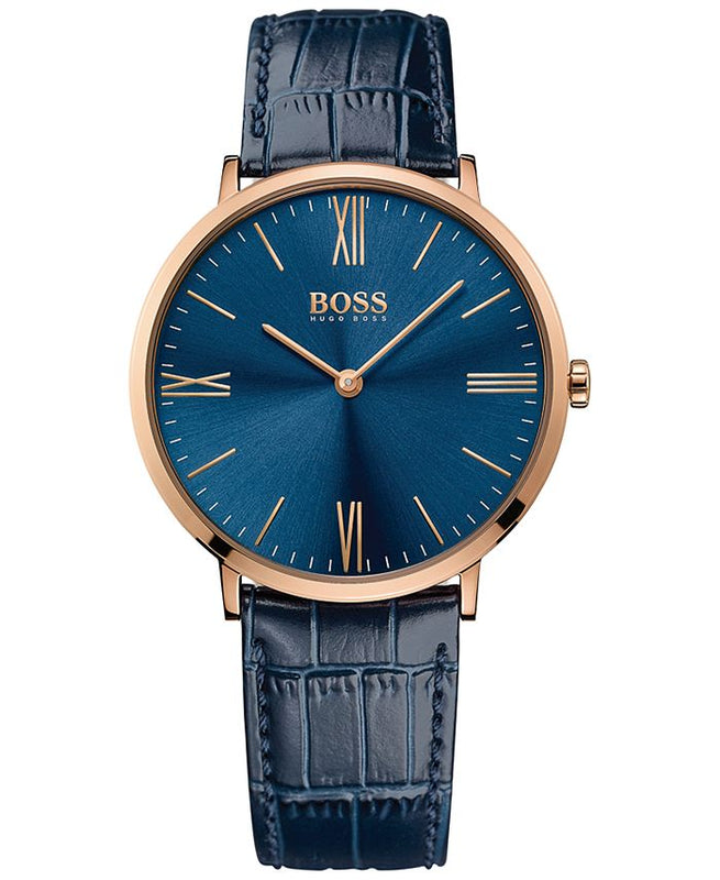 Hugo Boss Jackson Blue Dial Black Leather Strap Watch for Men - 1513371 Buy Now By Hugo Boss