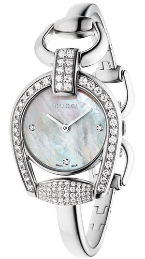 Gucci Horsebit Collection Diamonds Mother of Pearl Dial Silver Steel Strap Watch For Women - YA139505 Buy Now By Gucci