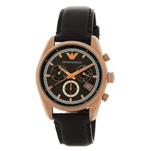 Emporio Armani Chronograph Gray Dial Brown Leather Strap Watch For Men - AR6043 Buy Now By Emporio Armani