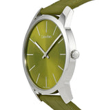 Calvin Klein City Green Dial Green Leather Strap Watch for Men - K2G211WL Buy Now By Calvin Klein