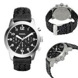 Fossil Pilot 54 Chronograph Black Dial Black Leather Strap Watch for Men - FS5181 Buy Now By Fossil