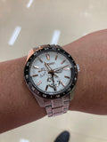 Seiko Presage Sharp Edged Series Automatic GMT Champagne Dial Silver Steel Strap Watch For Men - SPB273J1 Buy Now By Seiko