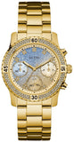 Guess Confetti Diamonds Gold Dial Gold Steel Strap Watch for Women - W0774L2 Buy Now By Guess