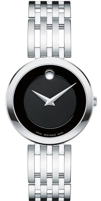 Movado Esperanza 28mm Black Dial Silver Steel Strap Watch For Women - 0607051 Buy Now By Movado