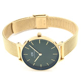 Daniel Wellington Petite Emerald Green Dial Gold Mesh Strap Watch For Women - DW00100479 Buy Now By Daniel Wellington