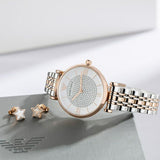 Emporio Armani Gianni T Bar Quartz White Dial Two Tone Steel Strap Watch For Women - AR80035 Buy Now By Emporio Armani