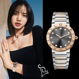 Bvlgari Lady Quartz Diamonds Grey Dial Two Tone Steel Strap Watch for Women - BVLGARI103067 Buy Now By Bvlgari