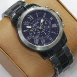 Fossil Grant Chronograph Blue Dial Blue Steel Strap Watch for Men - FS5230 Buy Now By Fossil