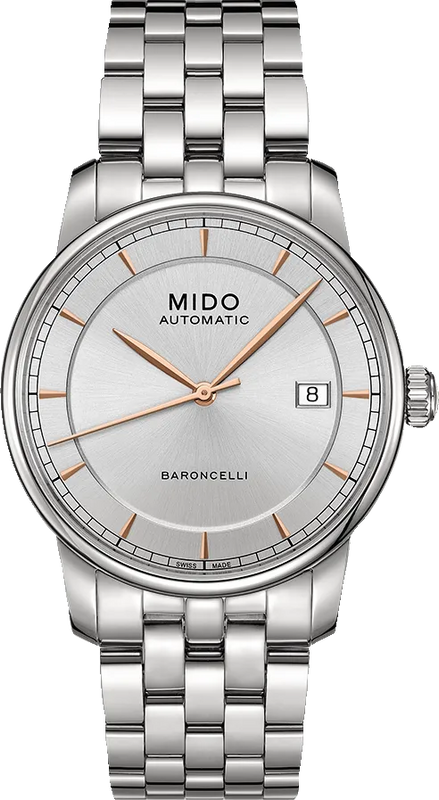 Mido Baroncelli III Automatic Silver Dial Silver Steel Strap Watch For Women - M7600.4.10.1 Buy Now By Mido