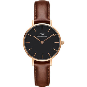 Daniel Wellington Classic Petite St Mawes Black Dial Brown Leather Strap Watch For Women - DW00100225 Buy Now By Daniel Wellington