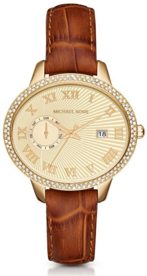 Michael Kors Whitley Quartz Gold Dial Brown Leather Strap Watch For Women - MK2428 Buy Now By Michael Kors
