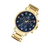 Tommy Hilfiger Daniel Chronograph Blue Dial Gold Steel Strap Watch for Men - 1710384 Buy Now By Tommy Hilfiger