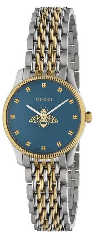 Gucci G Timeless Quartz Blue Dial Two Tone Steel Strap Watch For Women - YA1265029 Buy Now By Gucci
