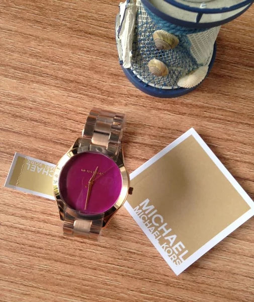 Michael Kors Runway Pink Dial Rose Gold Steel Strap Watch for Women - MK3550 Buy Now By Michael Kors