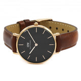 Daniel Wellington Petite St Mawes Black Dial Brown Leather Strap Watch For Women - DW00100169 Buy Now By Daniel Wellington