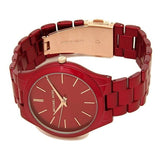 Michael Kors Slim Runway Red Dial Red Steel Strap Watch For Women - MK3895 Buy Now By Michael Kors