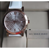 Burberry The City White Dial White Leather Strap Watch for Women - BU9012 Buy Now By Burberry