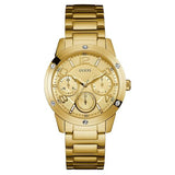 Guess Crystal Multifunction Gold Dial Gold Steel Strap Watch for Women - W0778L2 Buy Now By Guess