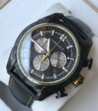 Versace V Ray Chronograph Grey Dial Black Leather Strap Watch for Men - VDB020014 Buy Now By Versace
