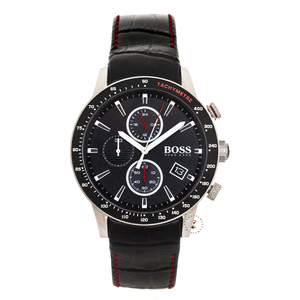 Hugo Boss Rafale Chronograph Black Dial Black Leather Strap Watch For Men - 1513390 Buy Now By Hugo Boss