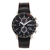 Hugo Boss Rafale Chronograph Black Dial Black Leather Strap Watch For Men - 1513390 Buy Now By Hugo Boss