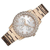 Guess Dazzler Diamonds Silver Dial Rose Gold Steel Strap Watch for Women - W0335L3 Buy Now By Guess