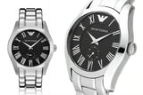 Emporio Armani Valente Black Dial Silver Steel Strap Watch For Men - AR0680 Buy Now By Emporio Armani