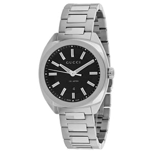 Gucci GG2570 Quartz Black Dial Silver Steel Strap Watch For Men - YA142401 Buy Now By Gucci