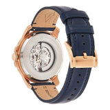 Fossil Grant Automatic Skeleton Blue Dial Blue Leather Strap Watch for Men - ME3102 Buy Now By Fossil