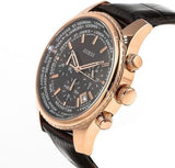 Guess Pursuit Chronograph Brown Dial Brown Leather Strap Watch for Men - W0500G3 Buy Now By Guess
