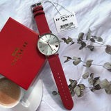 Coach Perry Silver Dial Red Leather Strap Watch for Women - 14503515 Buy Now By Coach