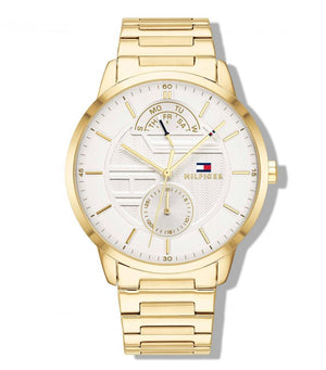 Tommy Hilfiger Hunter White Dial Gold Steel Strap Watch for Men - 1791609 Buy Now By Tommy Hilfiger