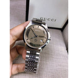 Gucci G Timeless Brown Dial Silver Steel Strap Watch For Men - YA126406 Buy Now By Gucci