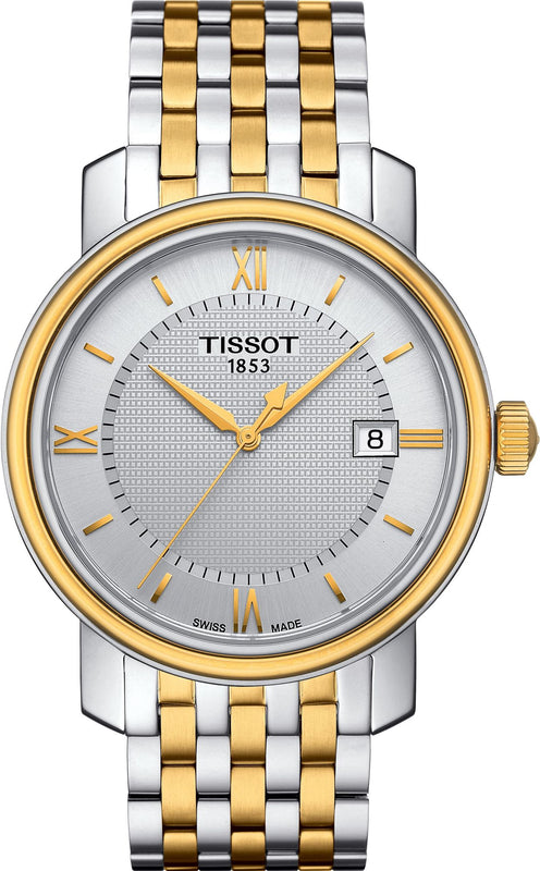 Tissot T Classic Bridgeport Quartz Silver Dial Two Tone Mesh Bracelet Watch For Men - T097.410.22.036.00 Buy Now By Tissot