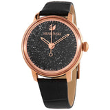 Swarovski Crystalline Hours Black Dial Black Leather Strap Watch for Women - 5295377 Buy Now By Swarovski