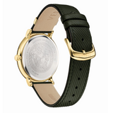 Versace V-Circle Manifesto Gold Dial Black Leather Strap Watch for Men - VBQ030017 Buy Now By Versace