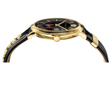 Versace V-Circle Manifesto Edition Black Dial Black Leather Strap Watch for Men - VBQ050017 Buy Now By Versace