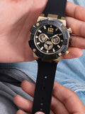 Guess Navigator Chronograph Black Dial Black Rubber Strap Watch for Men - GW0264G3 Buy Now By Guess