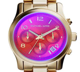Michael Kors Runway Iridescent Pink Dial Gold Steel Strap Watch for Women - MK5939 Buy Now By Michael Kors