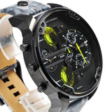 Diesel Big Daddy Chronograph Black Dial Black Leather Strap Watch For Men - DZ7311 Buy Now By Diesel