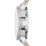 Fossil Boyfriend Automatic Skeleton Silver Dial White Leather Strap Watch for Women - ME3069 Buy Now By Fossil