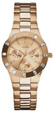 Guess Glisten Multifunction Quartz Rose Gold Dial Rose Gold Steel Strap Watch For Women - W16017L1 Buy Now By Guess