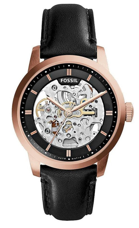 Fossil Townsman Automatic Skeleton Black Dial Black Leather Strap Watch for Men - ME3084 Buy Now By Fossil