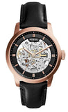 Fossil Townsman Automatic Skeleton Black Dial Black Leather Strap Watch for Men - ME3084 Buy Now By Fossil