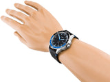 Fossil Sport 54 Day Date Black Dial Black Leather Strap Watch for Men - FS5321 Buy Now By Fossil