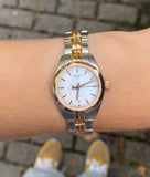 Tissot T Classic PR100 Mother of Pearl Dial Two Tone Steel Strap Watch for Women - T101.010.22.111.01 Buy Now By Tissot