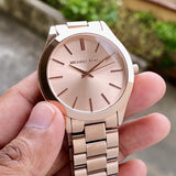 Michael Kors Slim Runway Rose Gold Dial Rose Gold Steel Strap Watch for Women - MK3513 Buy Now By Michael Kors